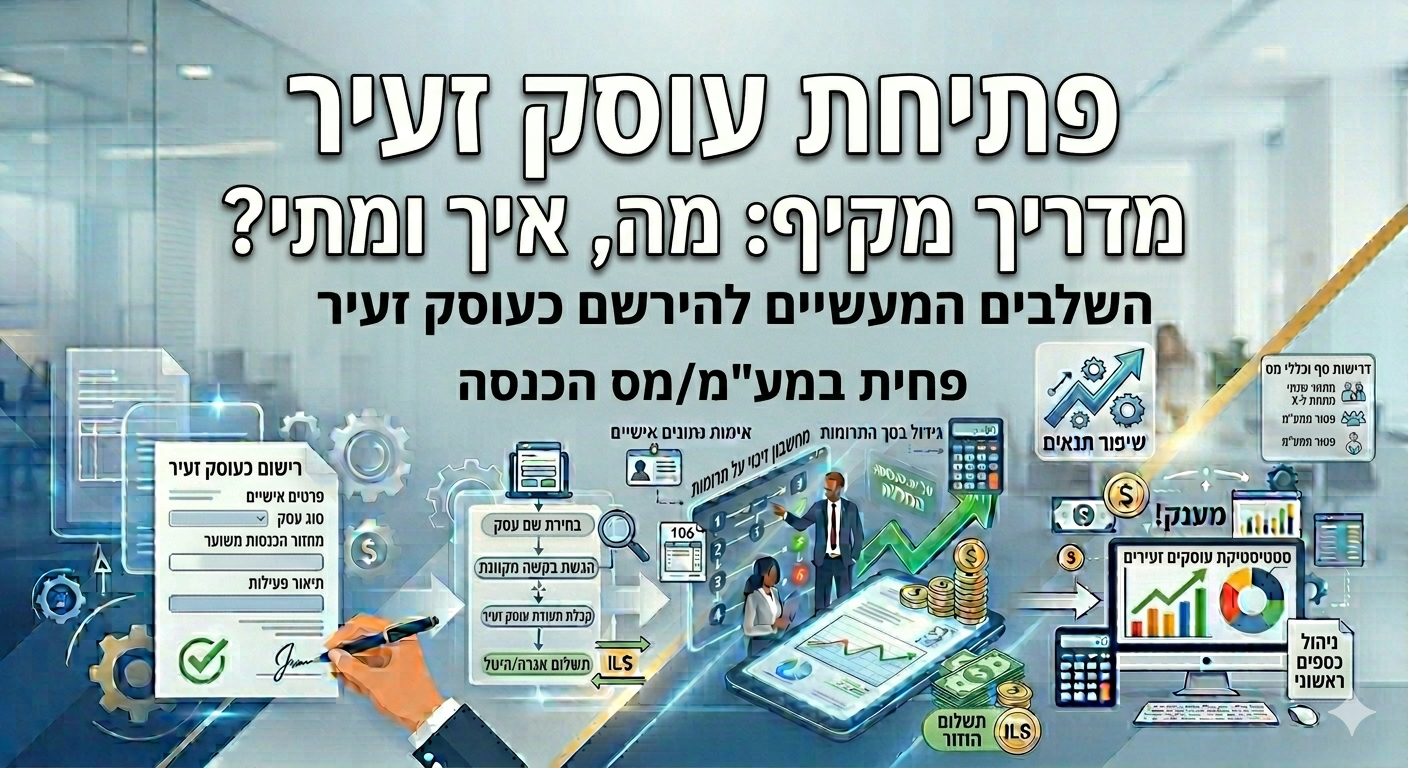 פתיחת עוסק זעיר – מדריך שלב אחר שלב